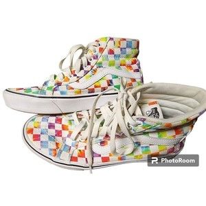 VANS Comfycush Sk-8 Hi Tie Dye Checker White Size EU 40 Unisex